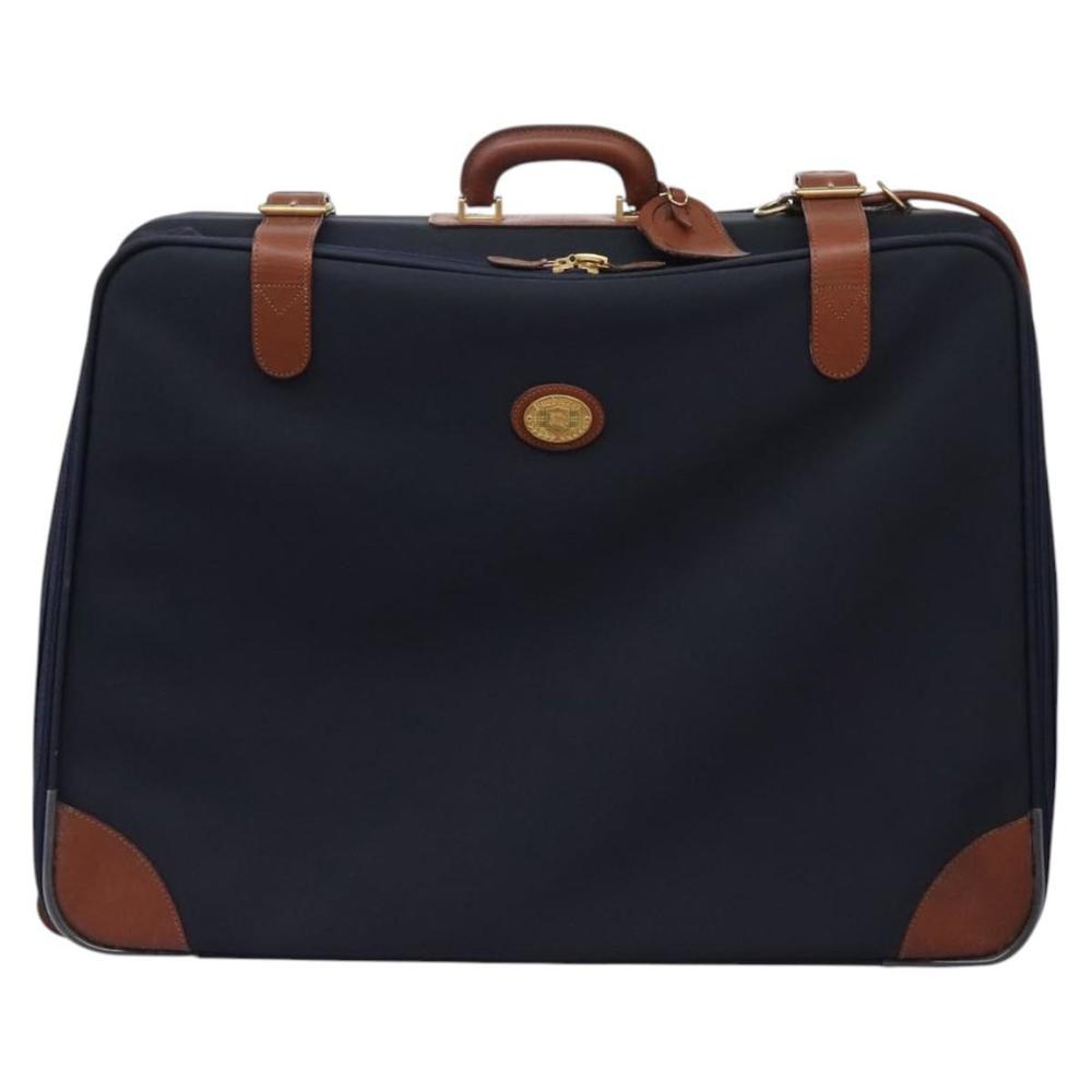 Burberrys Travel Case Boston Bag PVC Navy Brown Auth ti2922 - Picture 13 of 16